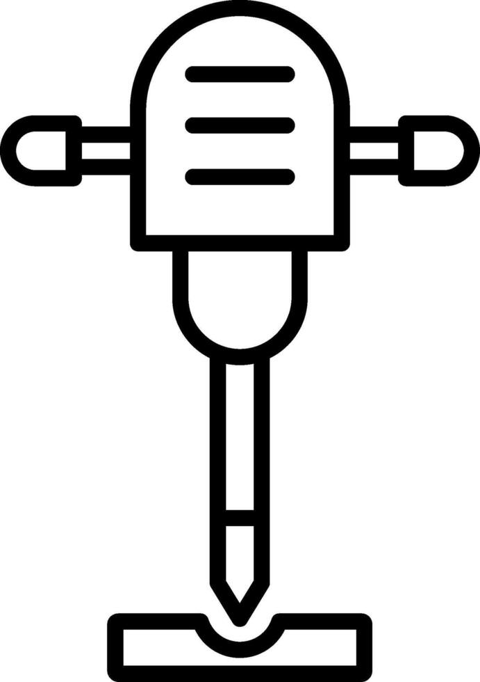 Jackhammer Line Icon vector