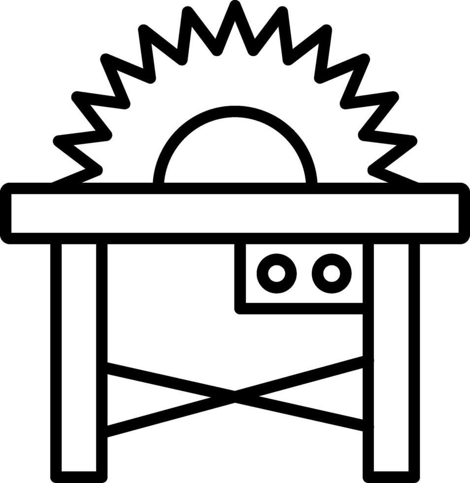 Table Saw Line Icon vector