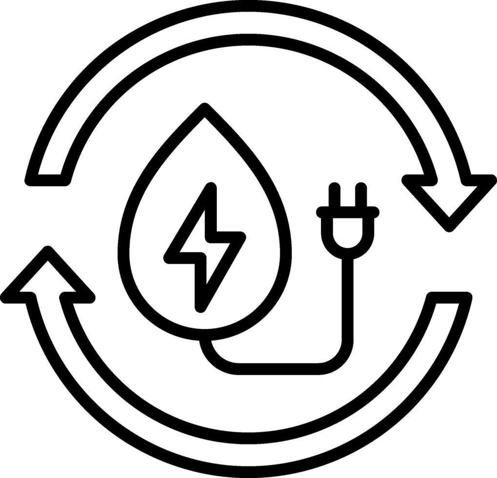 icono de línea de energía de agua vector