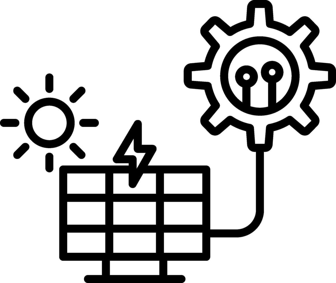 Solar Panel Line Icon vector