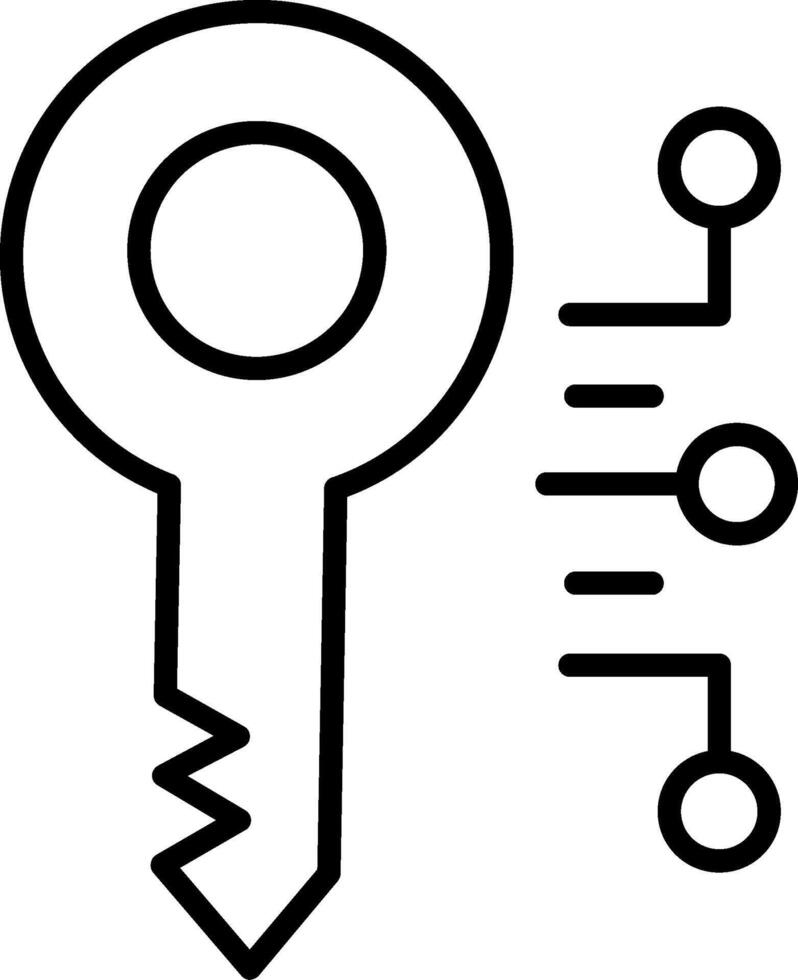 Digital Key Line Icon vector