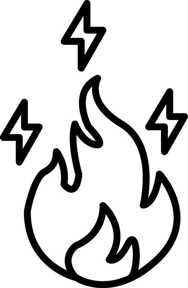 Electric Fire Line Icon vector
