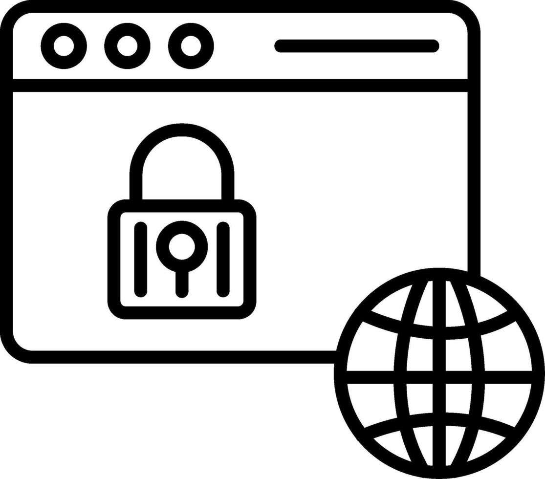 icono de línea de seguridad web vector