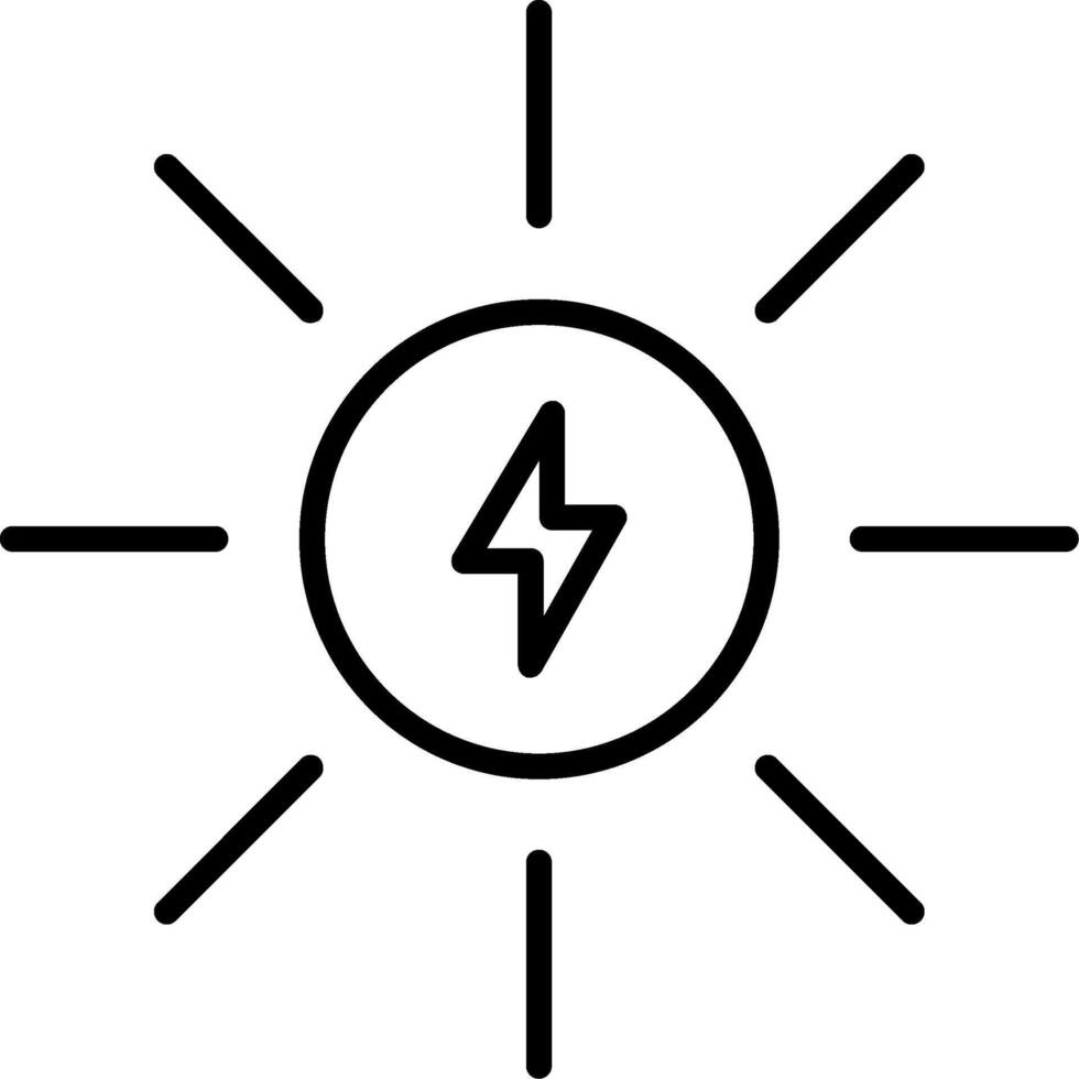 icono de línea de sol vector