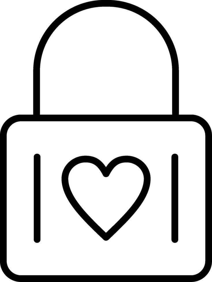 Heart Lock Line Icon vector