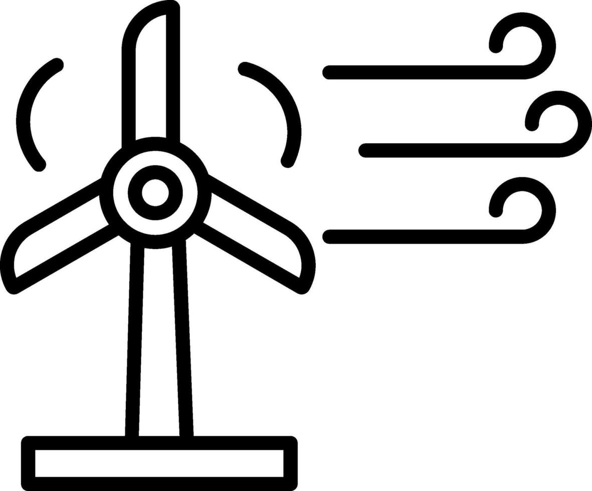 Wind Energy Line Icon vector