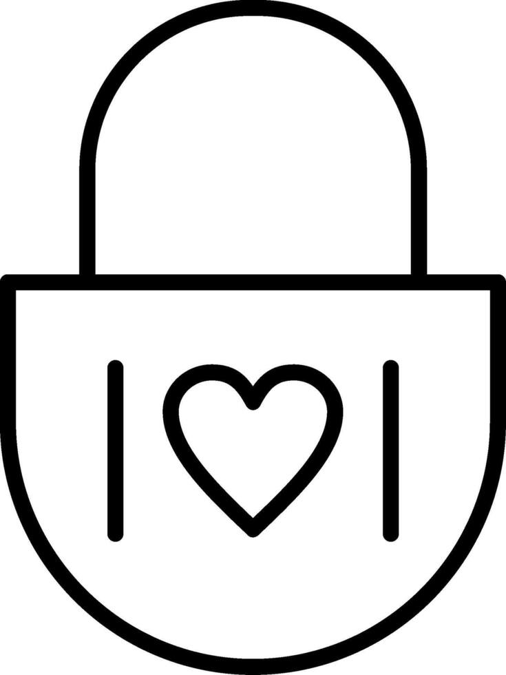 Heart Lock Line Icon vector