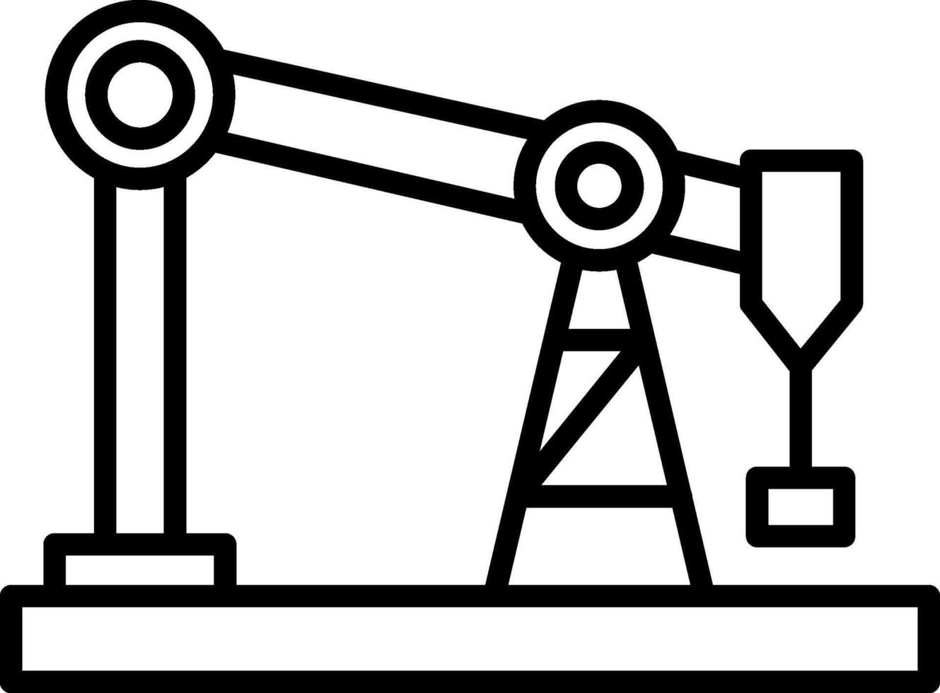 Drilling Rig Line Icon vector