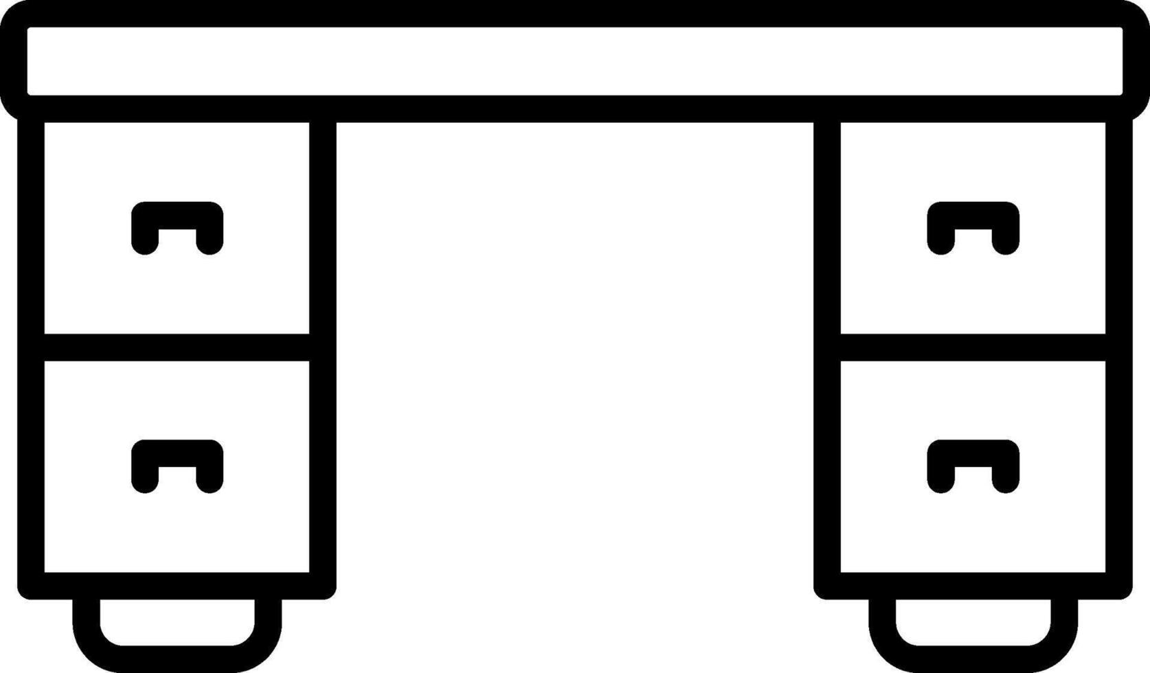 Desk Line Icon vector