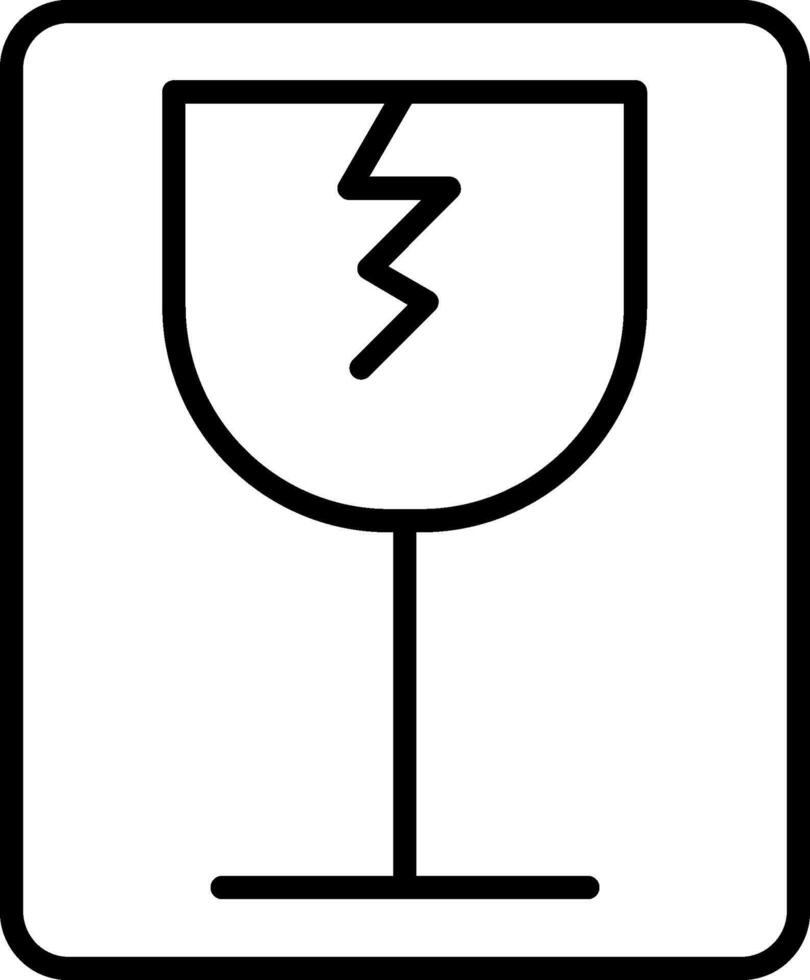 Fragile Line Icon vector