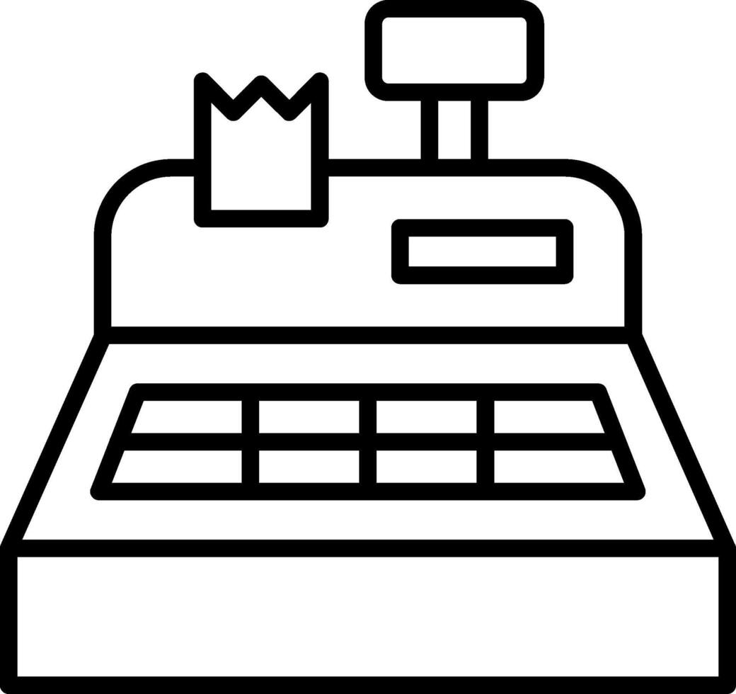 Cash Register Line Icon vector