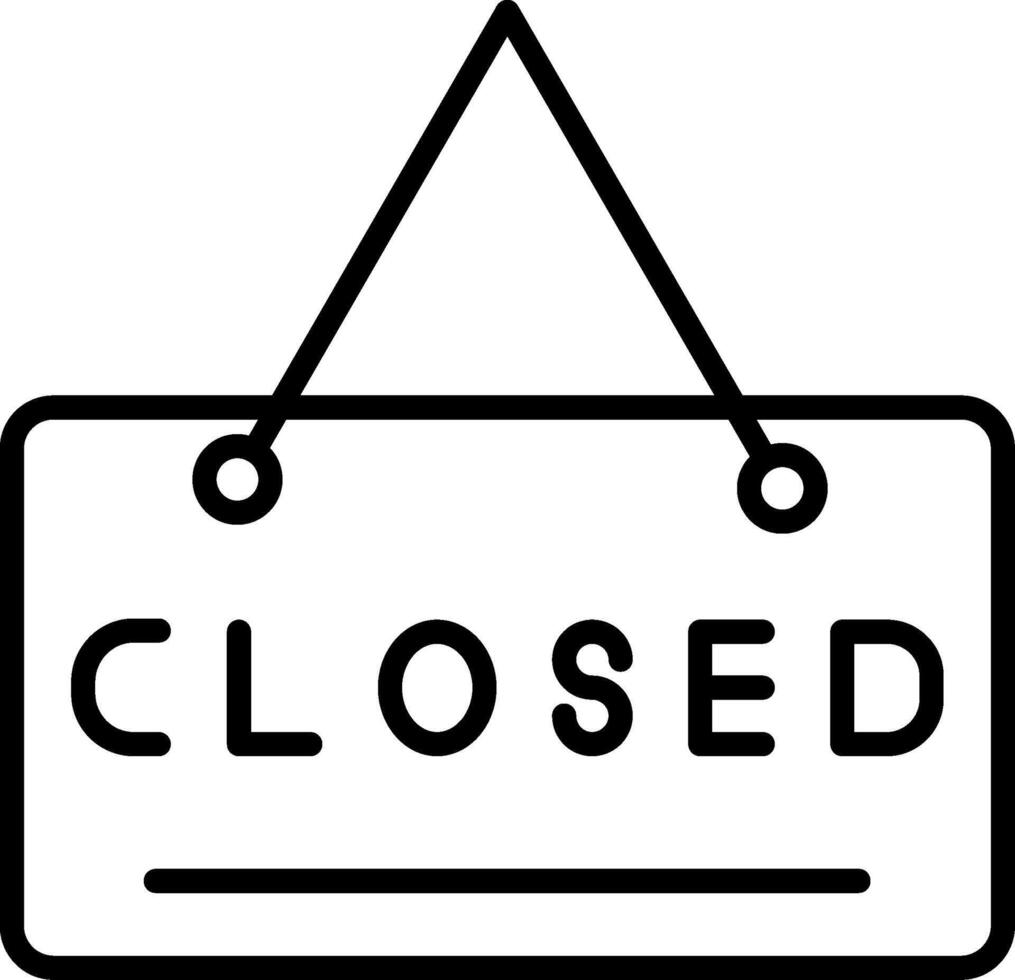 Closed Sign Line Icon vector