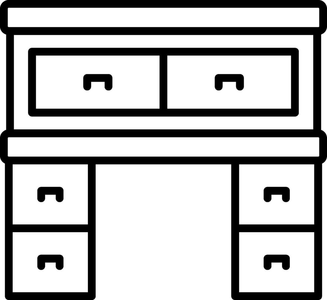 Bureau Line Icon vector