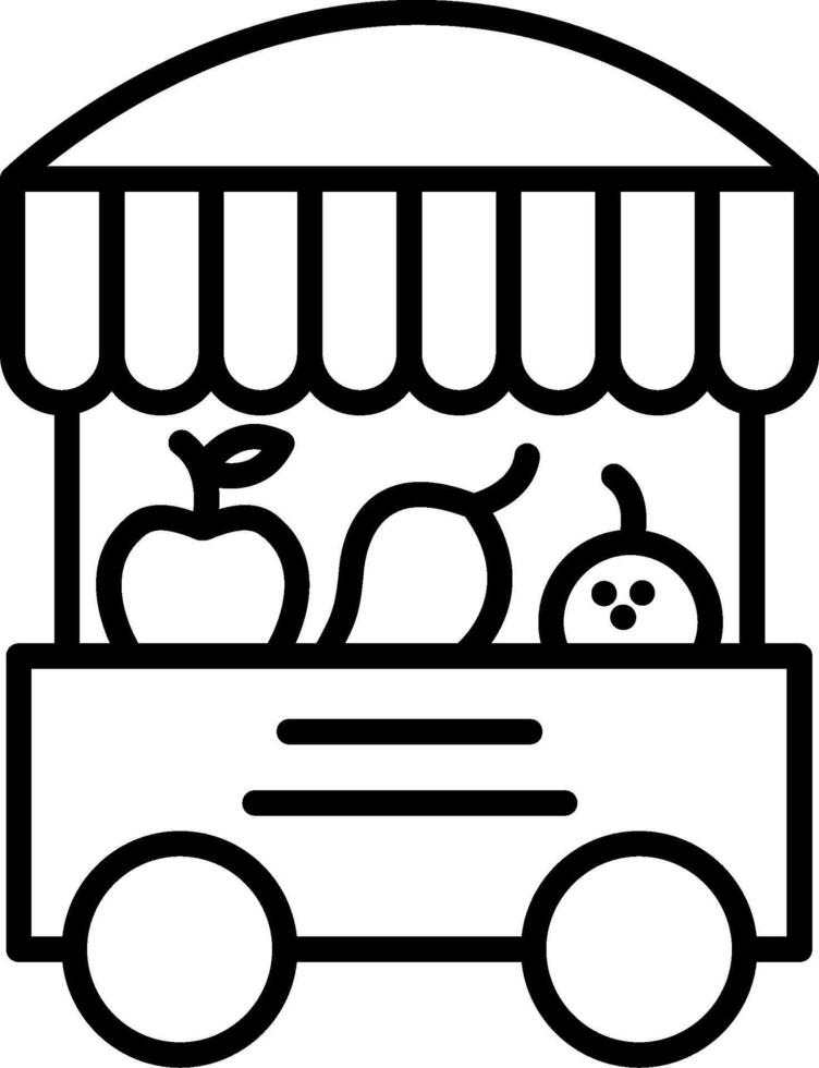 Fruit Stand Line Icon vector