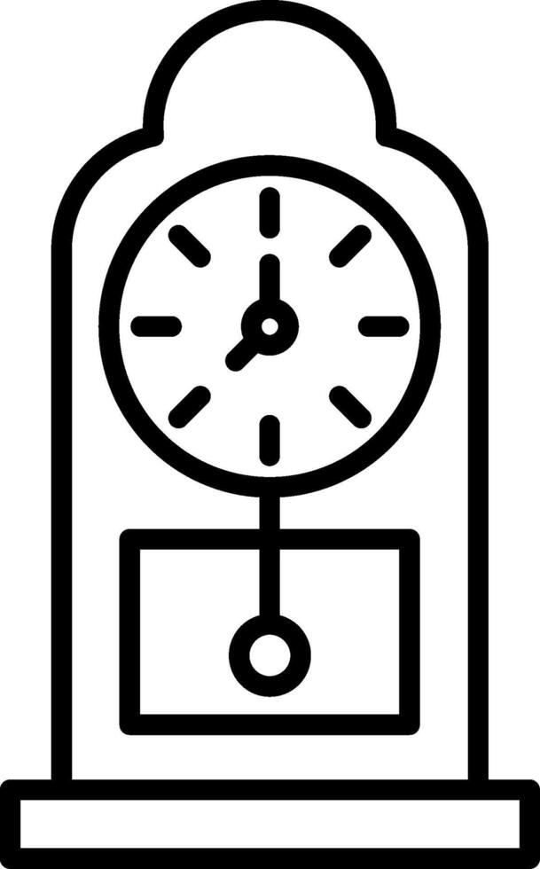 Grandfather Clock Line Icon vector