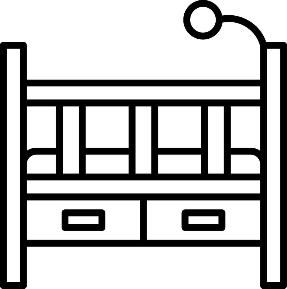 Baby Crib Line Icon vector