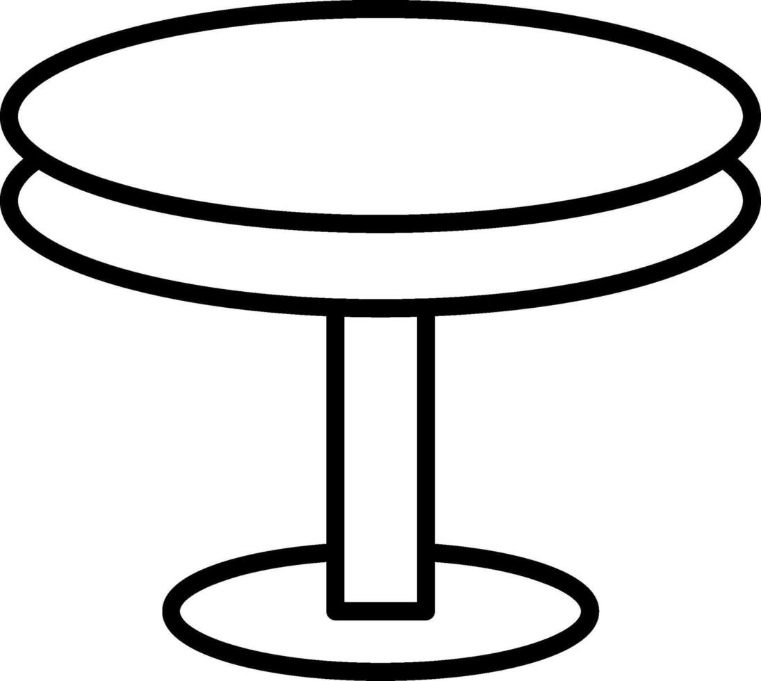 Round Table Line Icon vector