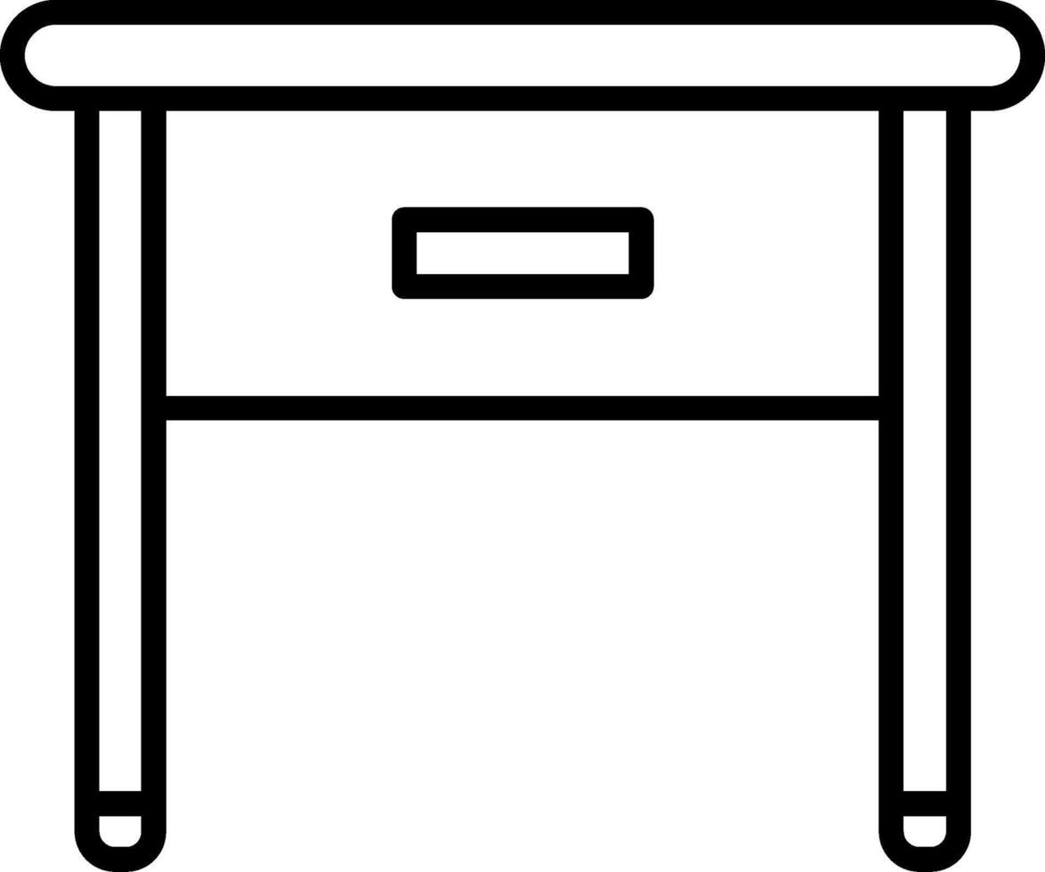 Side Table Line Icon vector