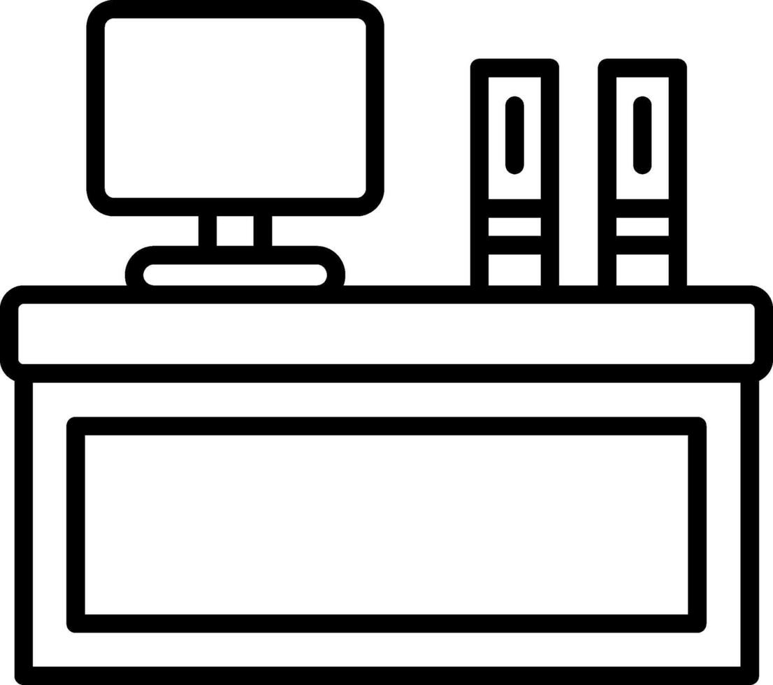 Desk Line Icon vector