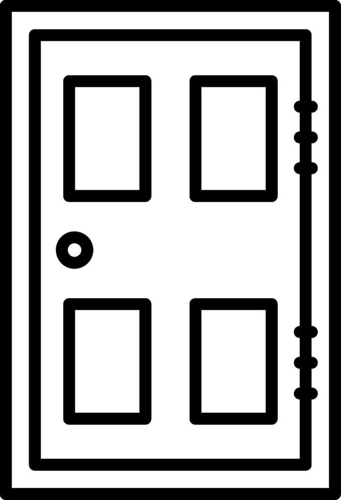 icono de línea de puerta vector