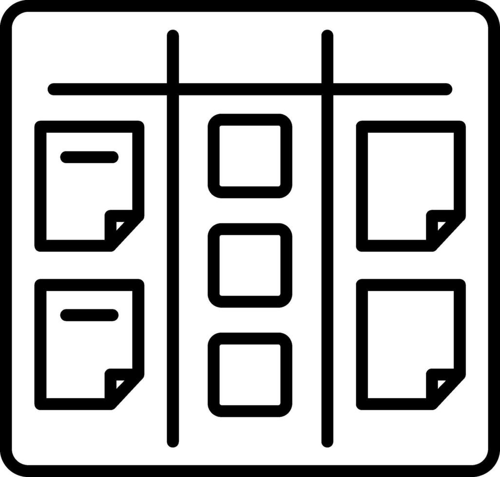 Kanban Line Icon vector