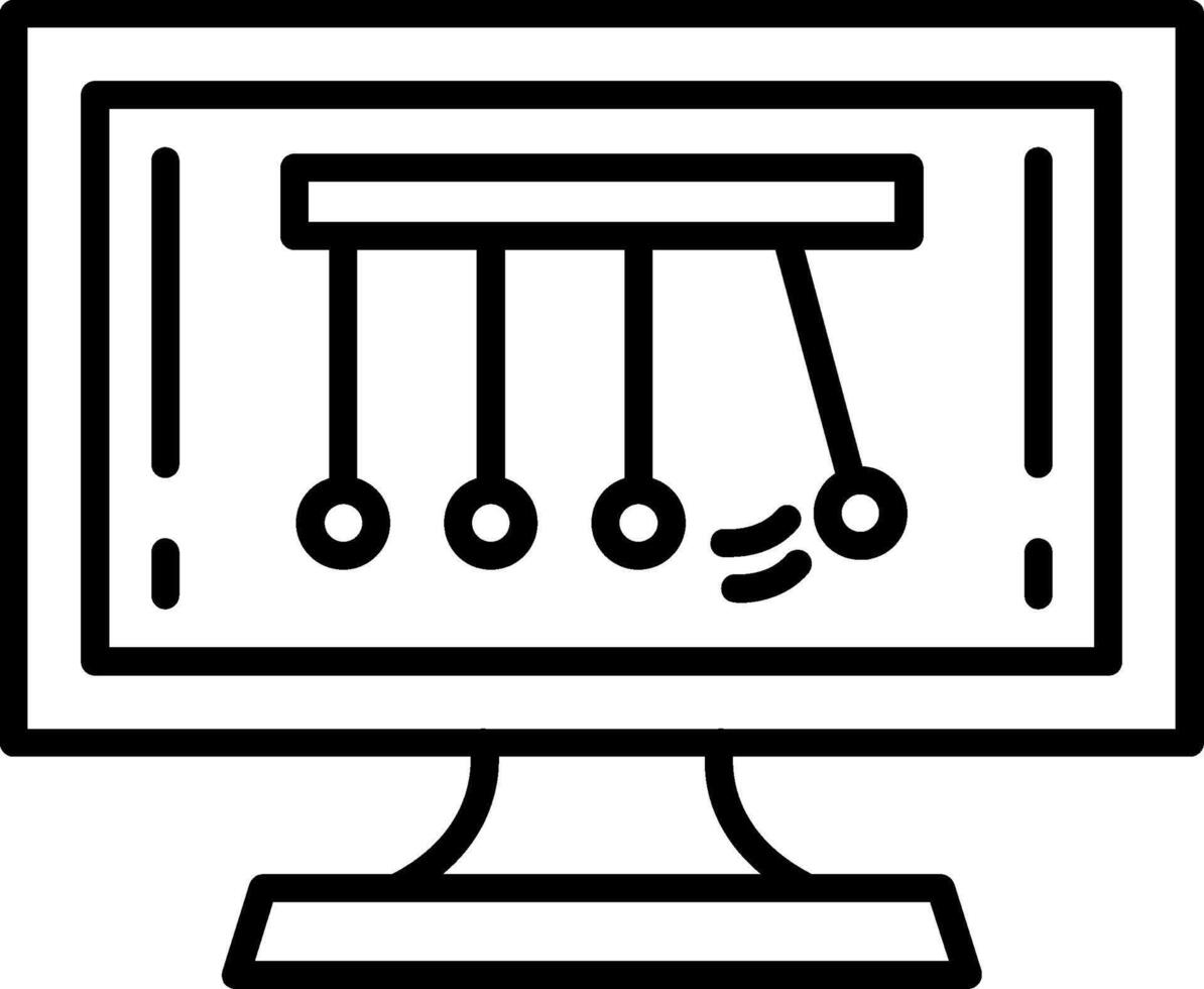 Newtons Cradle Line Icon vector
