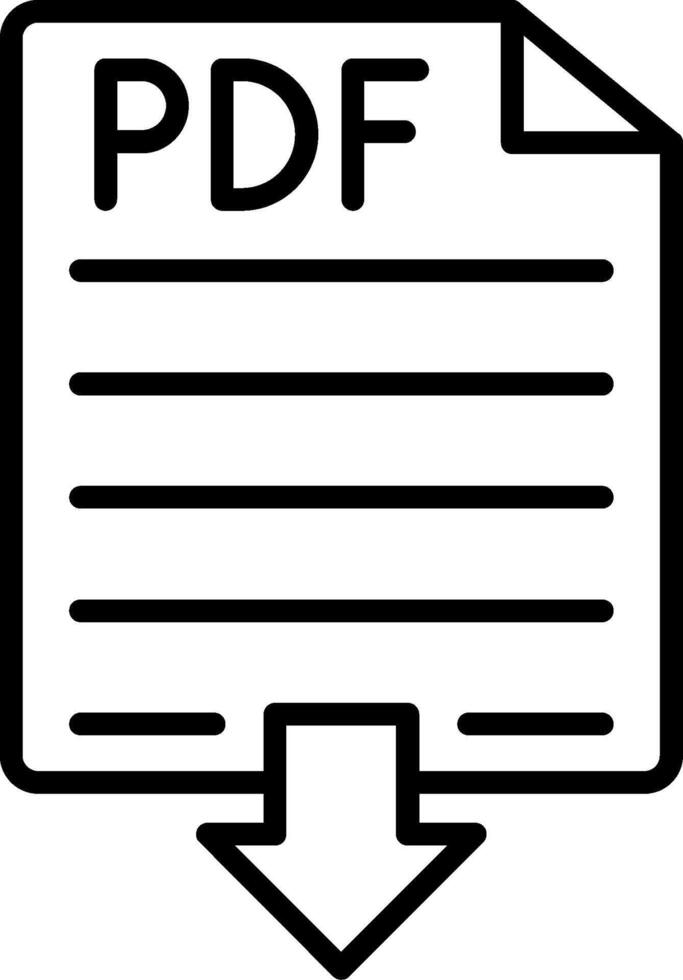 icono de línea de pdf vector