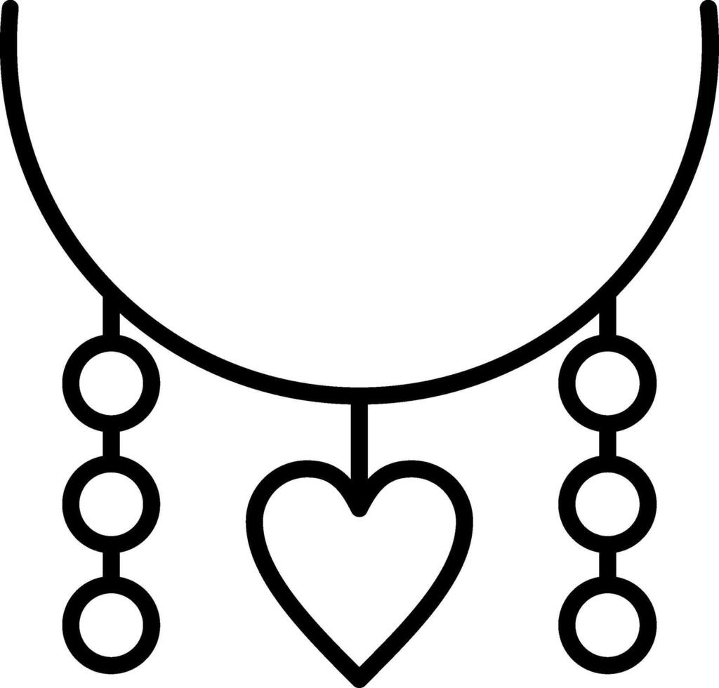 Necklace Line Icon vector