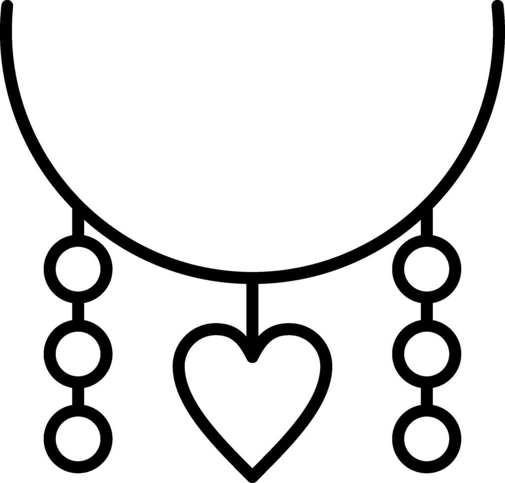 Necklace Line Icon vector