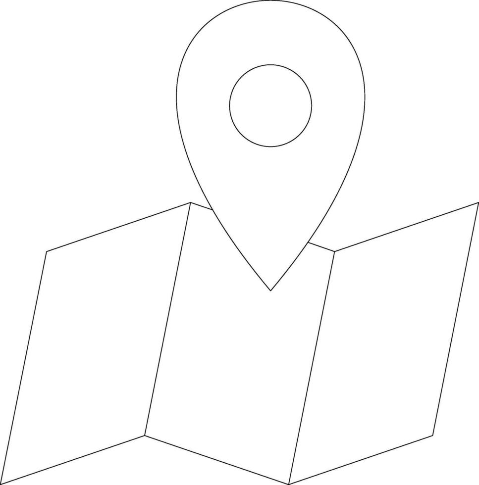 Map Pointer Line Icon vector