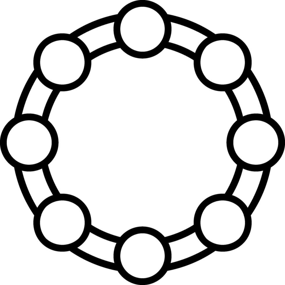 Tambourine Line Icon vector