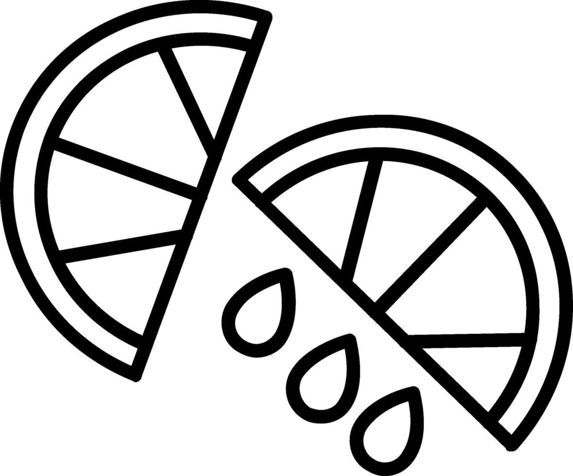 Lemon Slice Line Icon vector