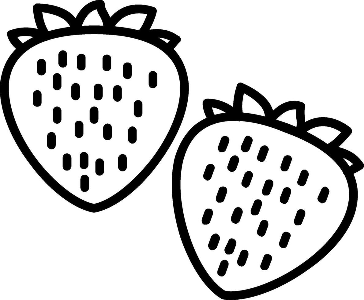 icono de línea de fresas vector