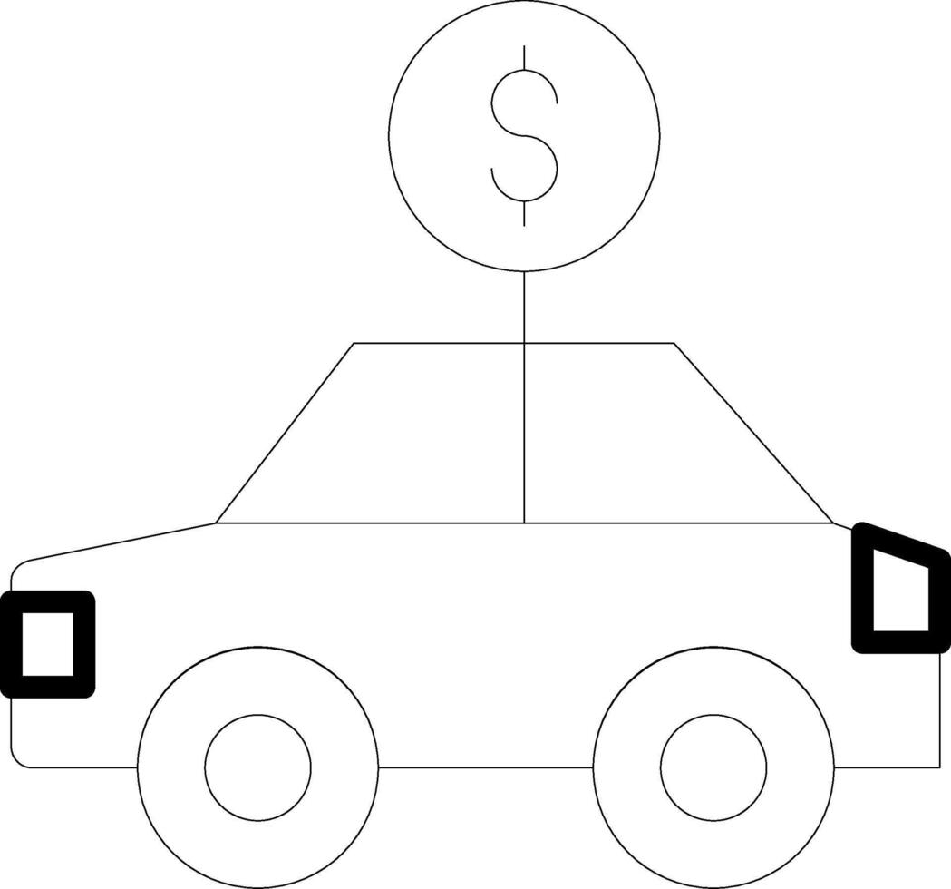 Car Rental Line Icon vector