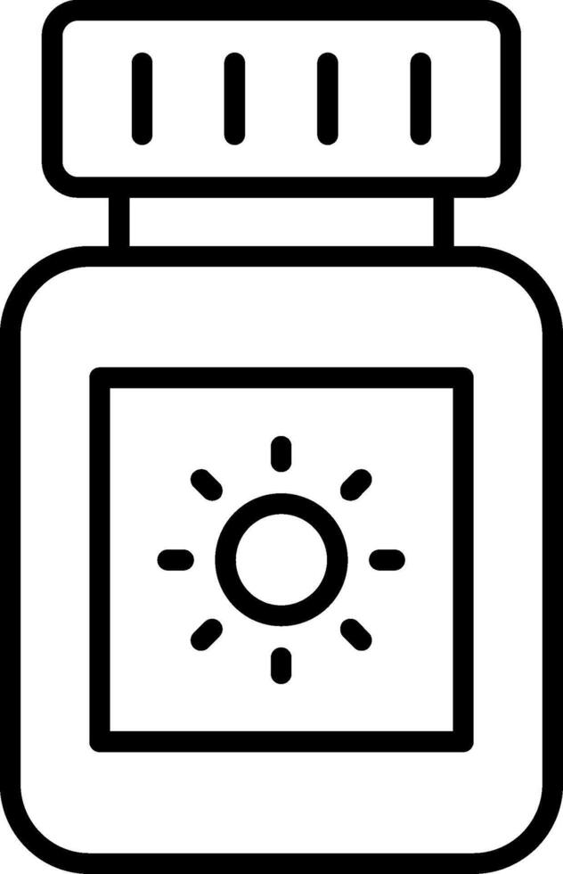 Sun Block Line Icon vector