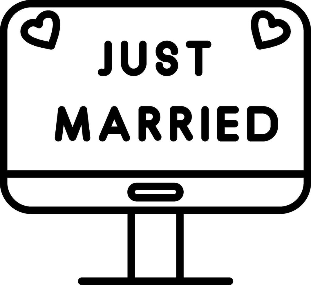 Just Married Line Icon vector