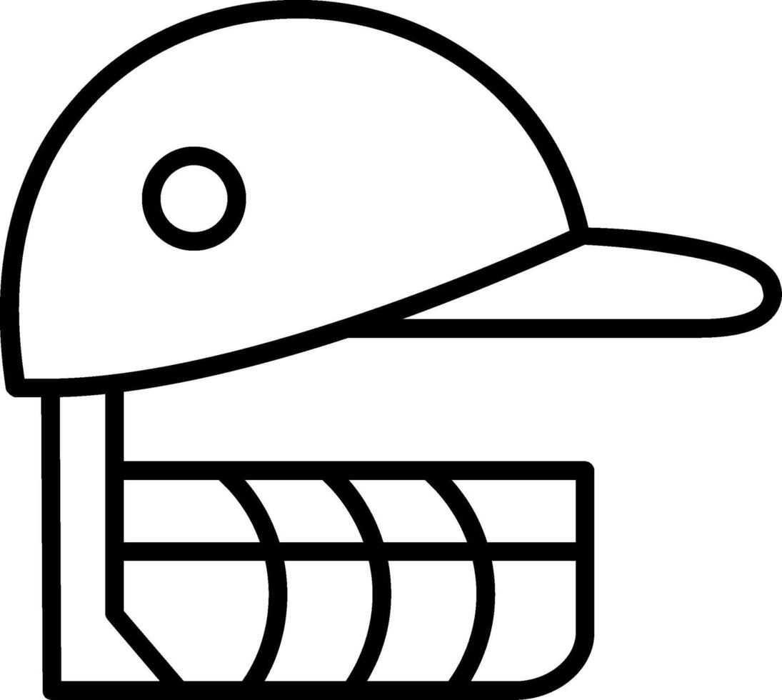 icono de línea de casco de críquet vector