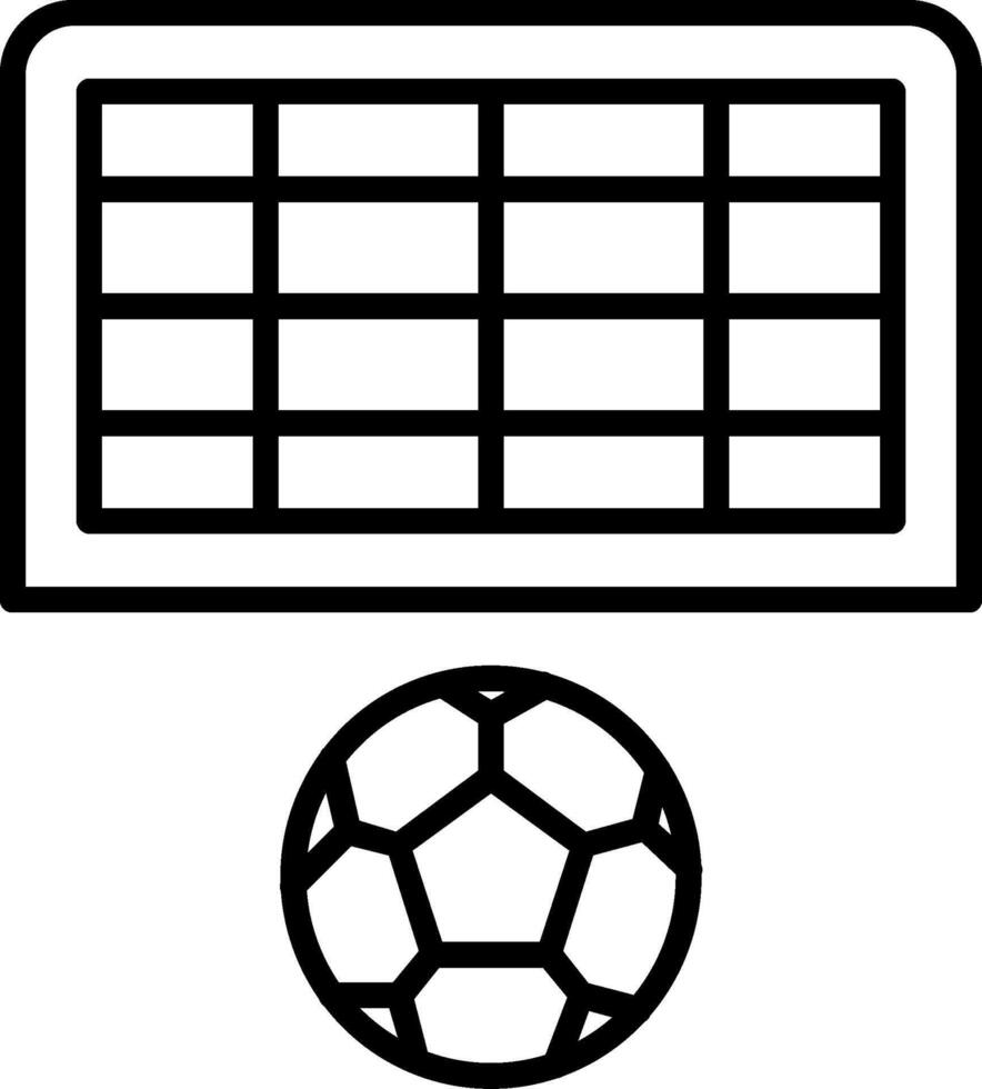 icono de la línea de gol de fútbol vector