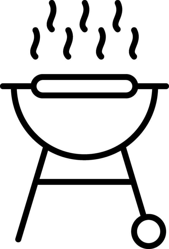 BBQ Grill Line Icon vector