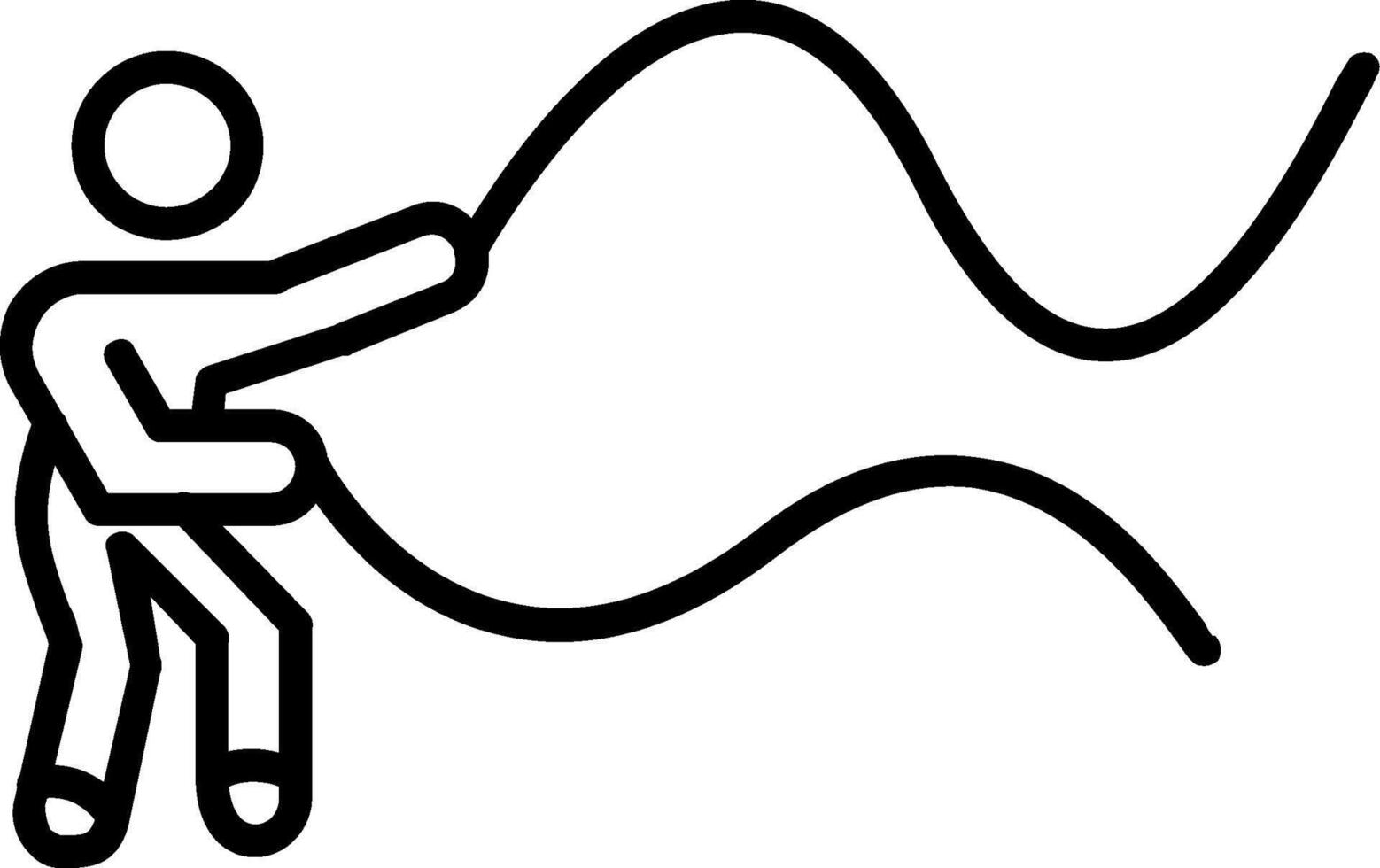 Battle Rope Line Icon vector