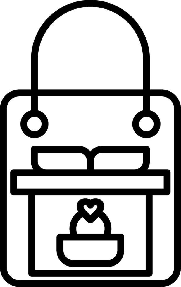 icono de línea de bolsa de regalo vector