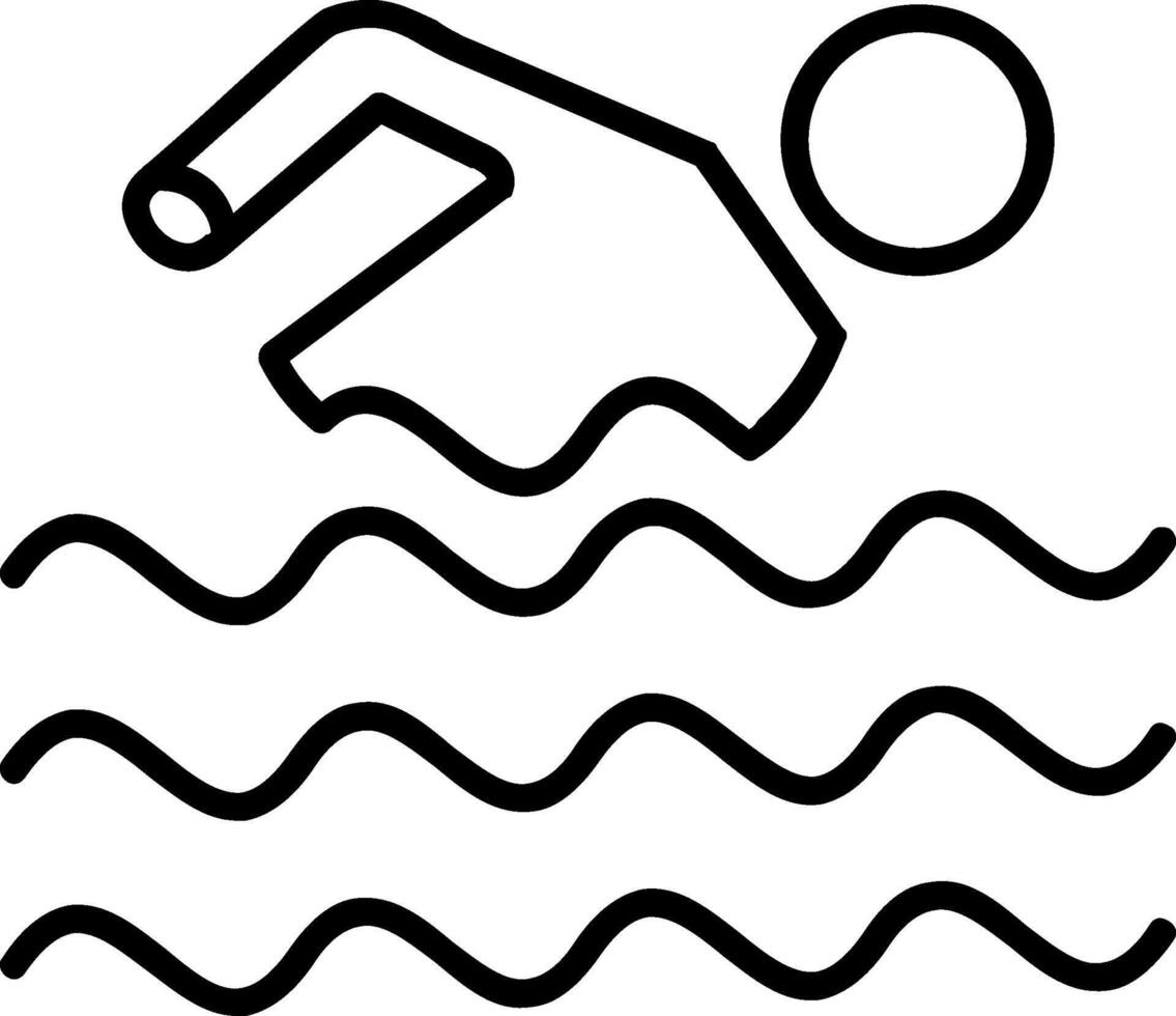 Swimming Line Icon vector