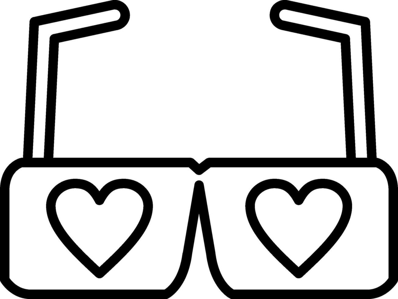 Heart Glasses Line Icon vector