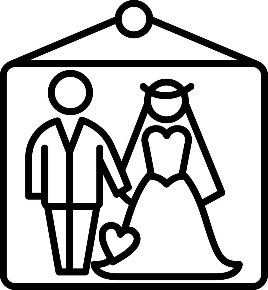 Wedding Photos Line Icon vector