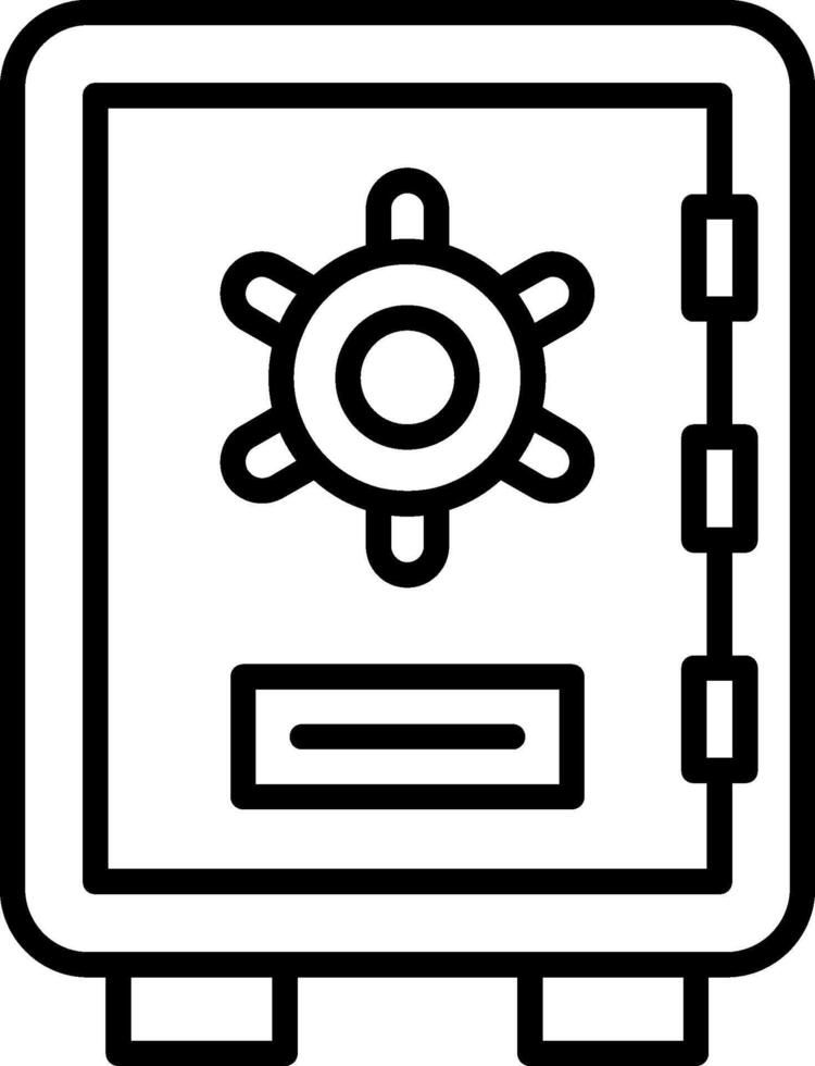 icono de línea de caja de seguridad vector