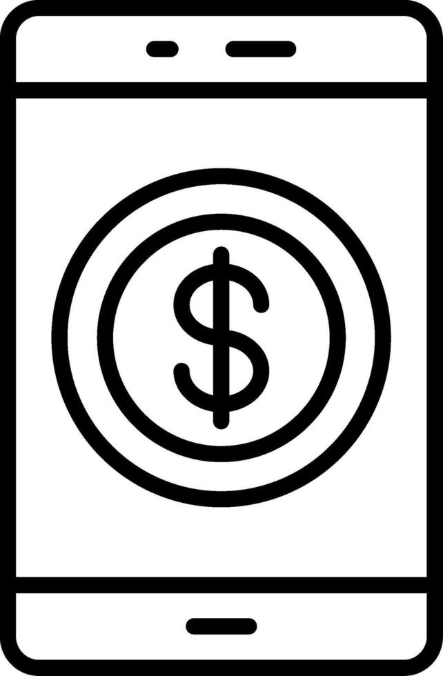 Mobile Phone Line Icon vector