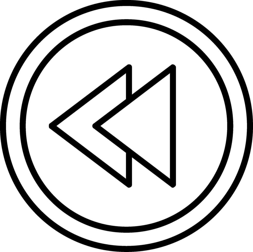 Backward Line Icon vector