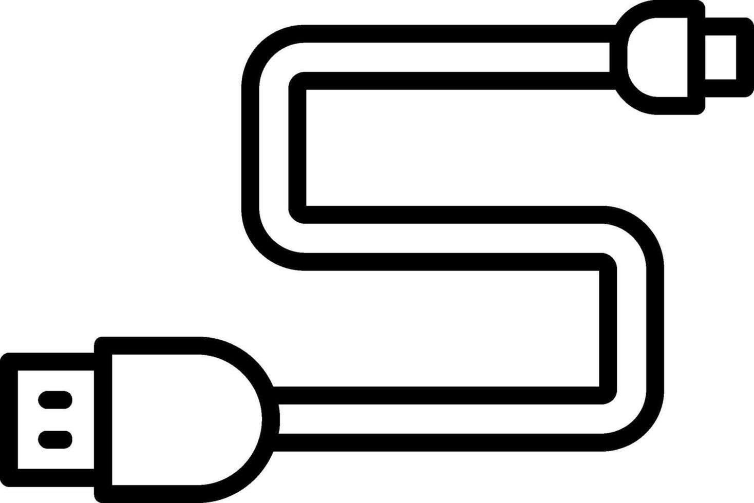 Usb Cable Line Icon vector