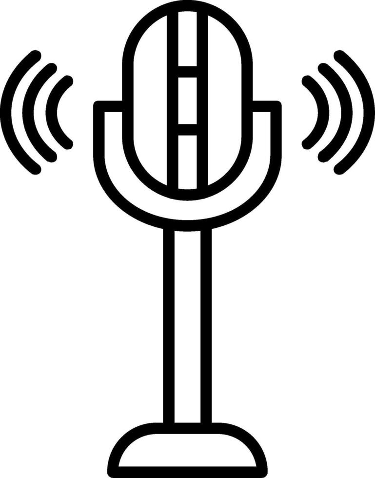 Mic Line Icon vector