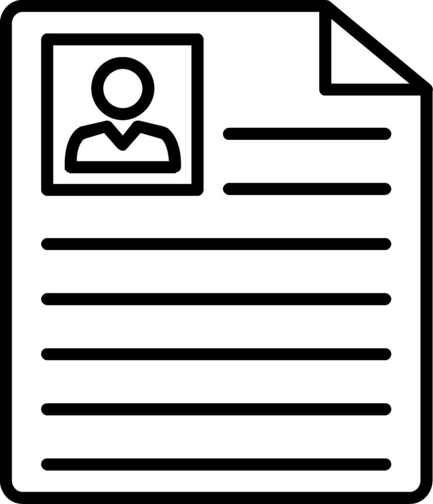 icono de línea de curriculum vitae vector